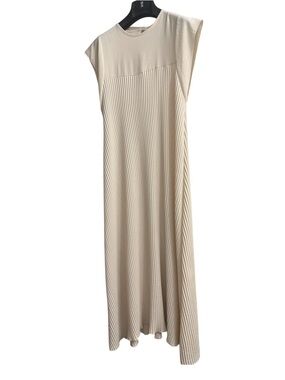 Floria Pleated Midi Dress Minimalist Neutral
Size 12